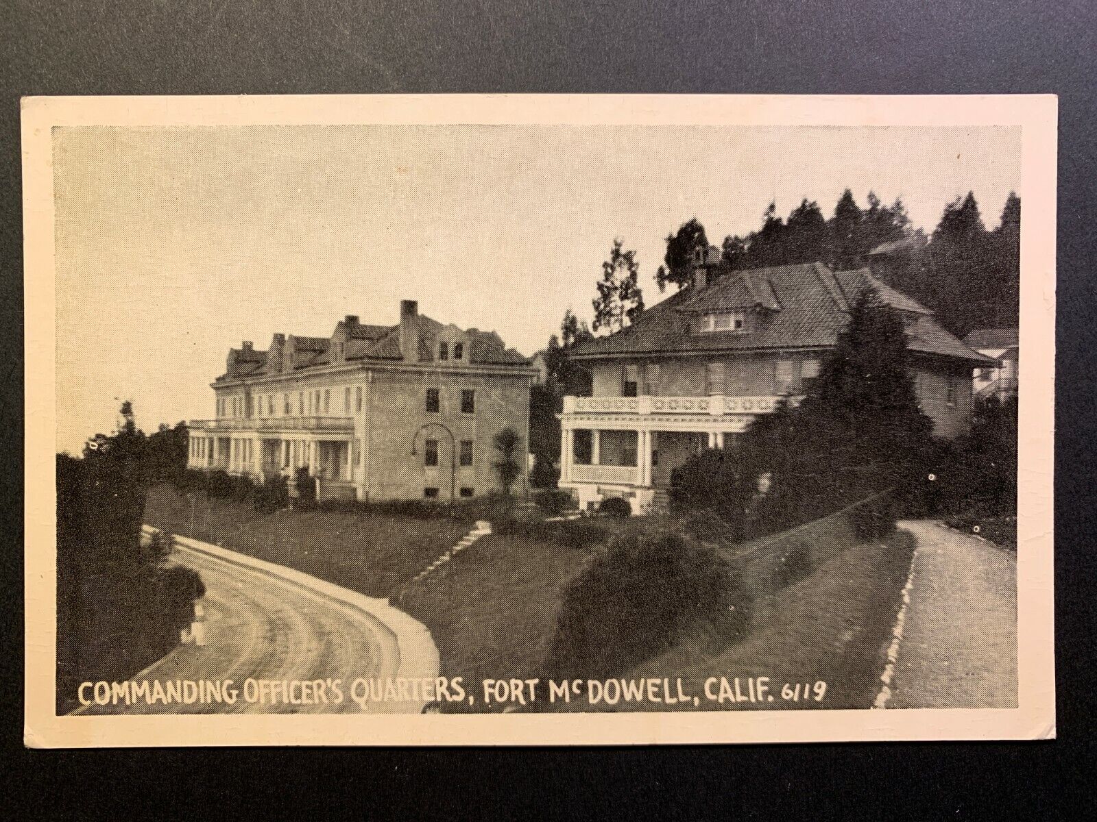 Postcard Fort McDowell CA - Commanding Officers Quarters