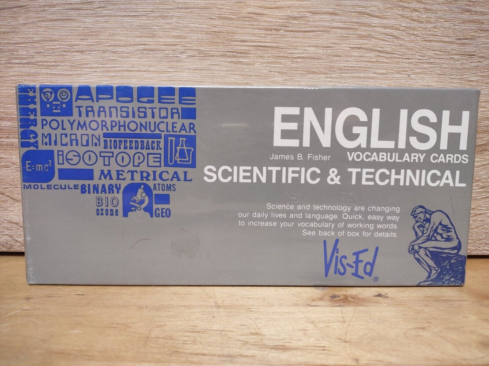 Vintage Vis-Ed Englis Vocabulary Cards 1000 Scientific & Technical Words Sealed