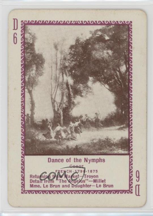 1897 US Playing Card Game of Famous Paintings Dance of the Nymphs #D6 0w6