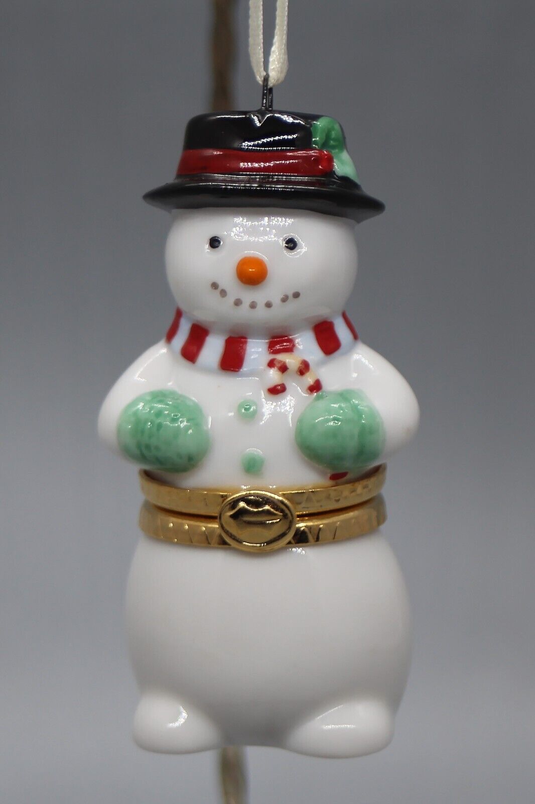 Hallmark Keepsake Ornament Porcelain Hinged Box 1997 Snowman Trinket Box