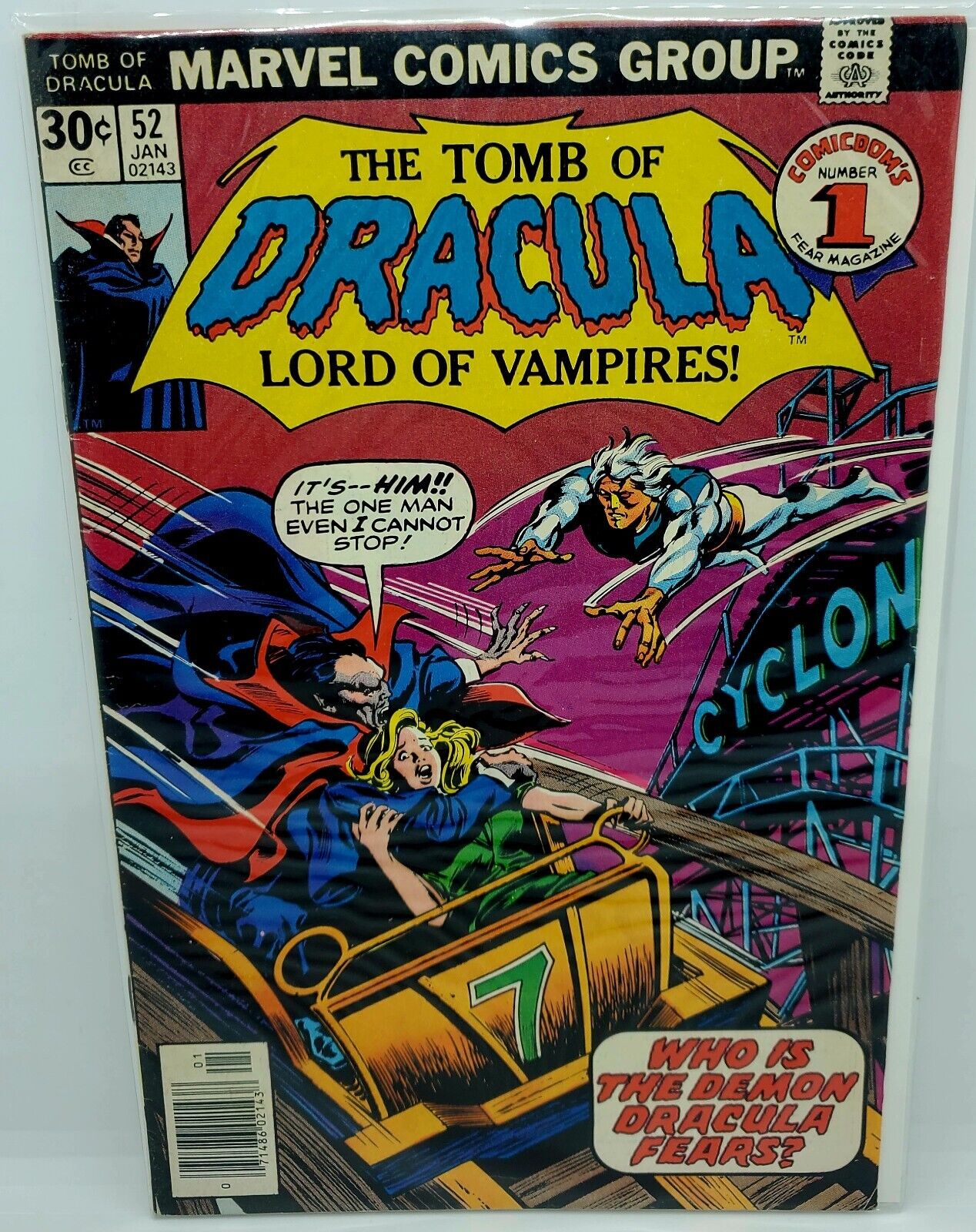 Vintage #52 Tomb of Dracula vs Demon Cyclone (Marvel Comics, 1977) 1st Print 🔥