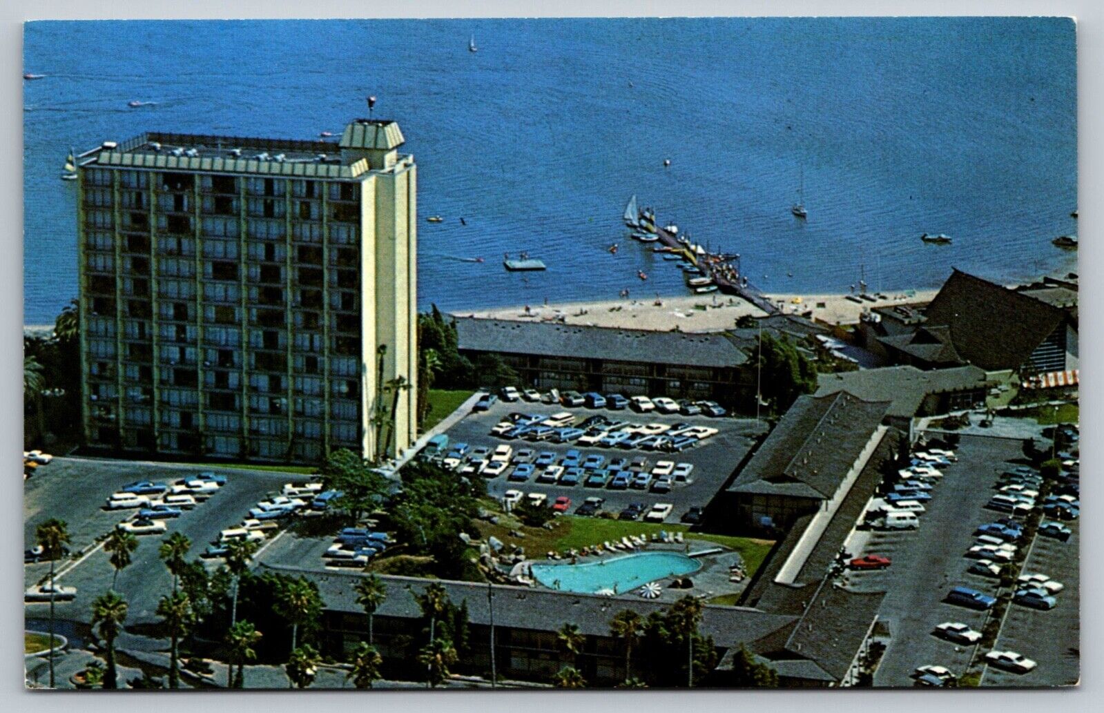 San Diego California CA Mission Bay Catamaran Hotel Postcard