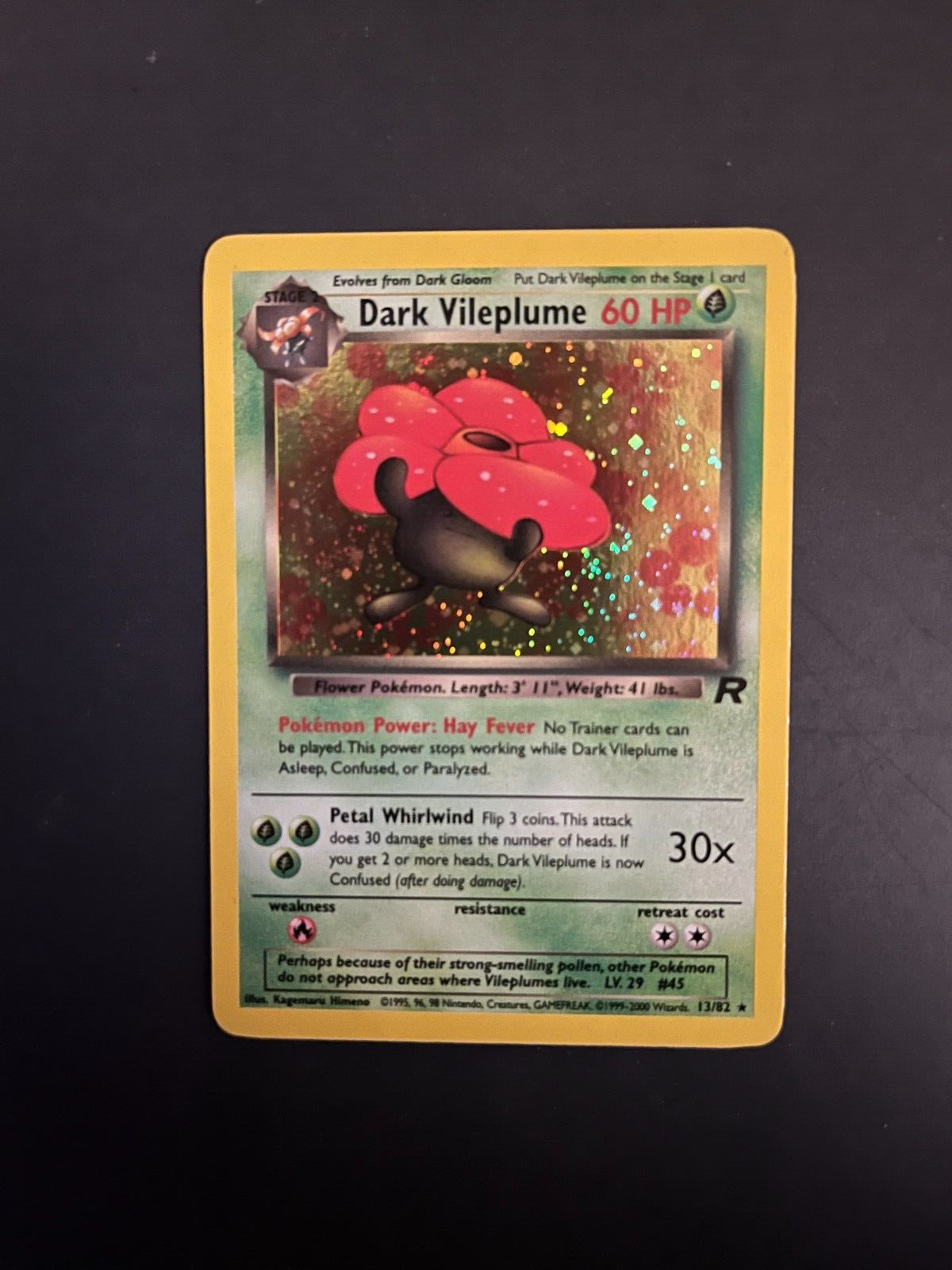Dark Vileplume 13/82 Holo Rare - Team Rocket - WOTC TCG Pokemon Card