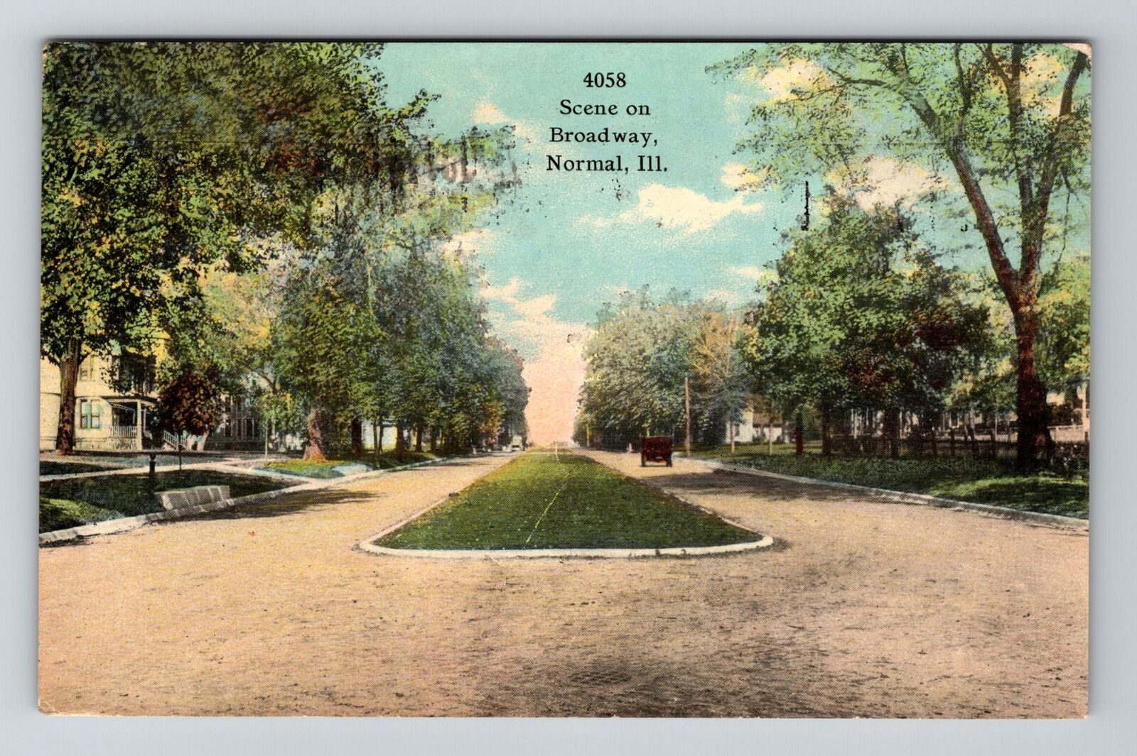 Normal, IL-Illinois, Scene On Broadway, Antique c1911, Vintage Souvenir Postcard
