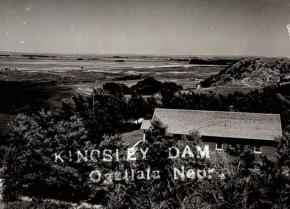 1940s OGALLALA NEBRASKA KINGSLEY DAM LAKE McCONAUGHY REAL PHOTO POSTCARD 25-166