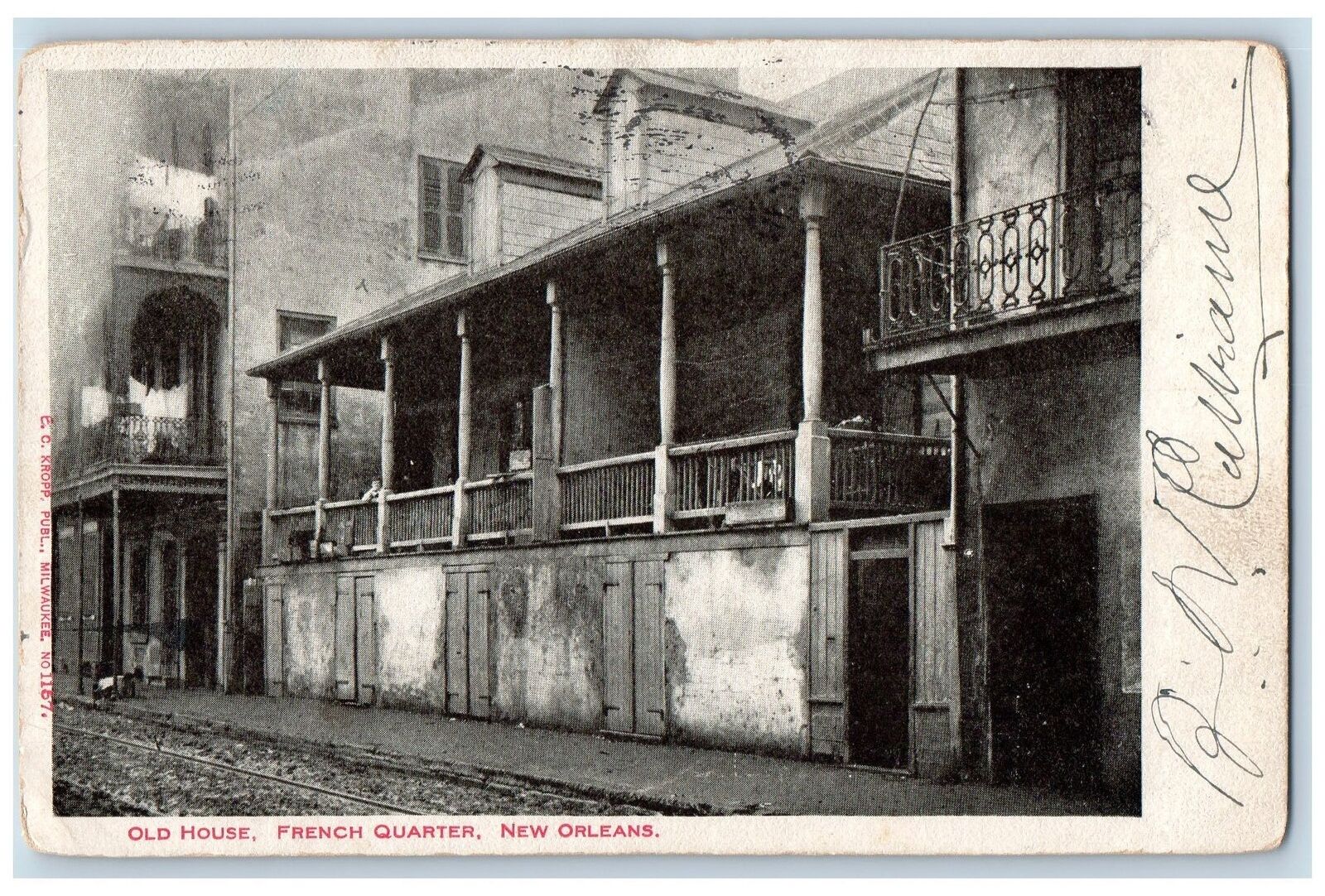 1906 Old House Exterior French Quarter New Orleans LA Posted Vintage Postcard