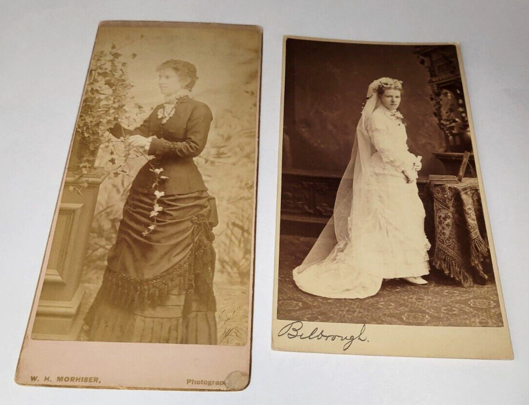 ~Victorian Antique Photos 2 Young Women ~ORIGINAL 1880\'s-1900 `~ Lot of  2~