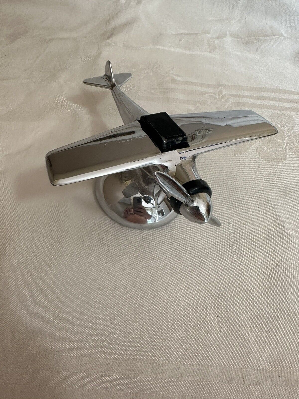 Vintage Chrome Fighter Plane Table Lighter