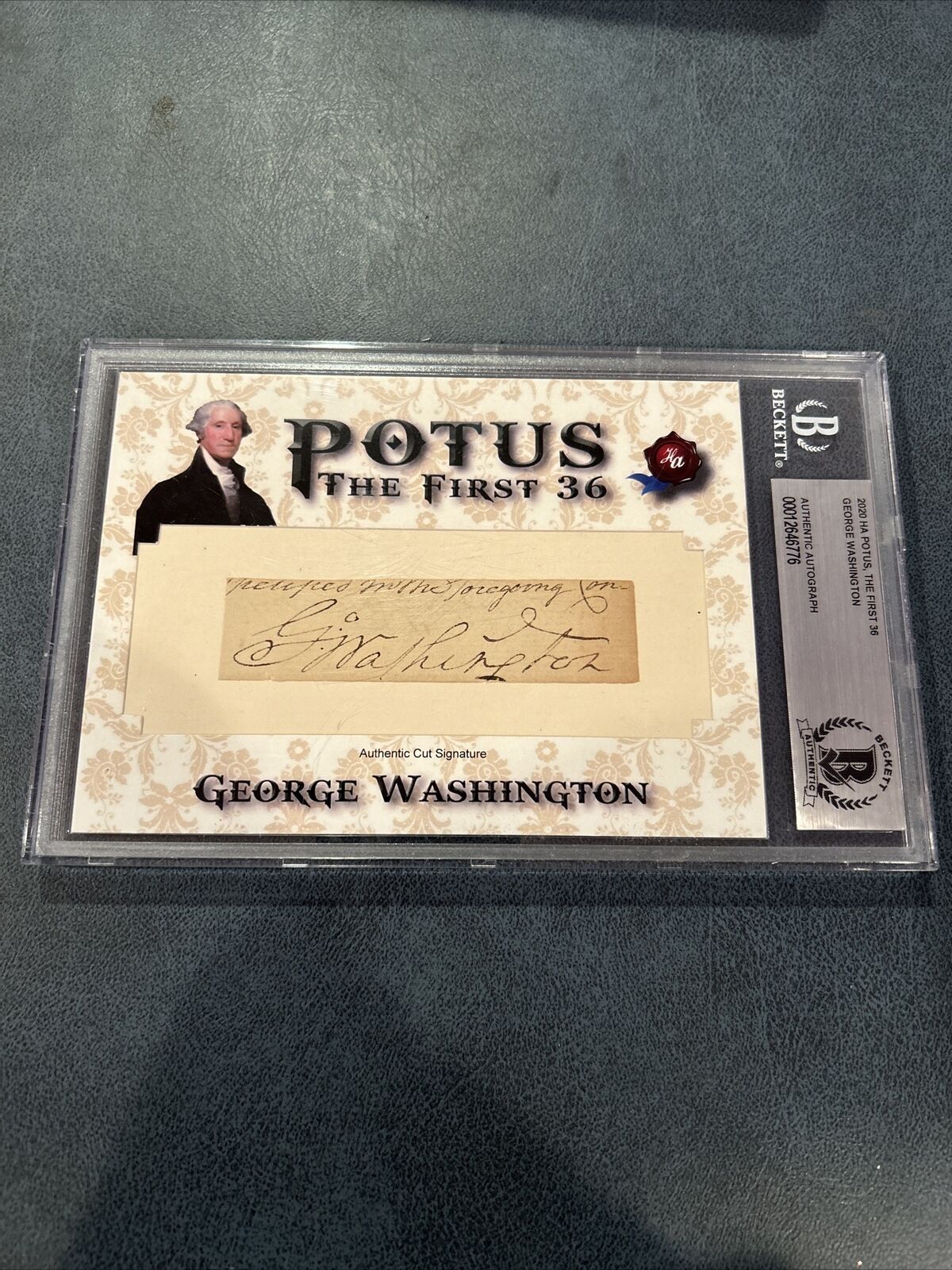 George Washington Authentic Cut Signature 2020 HA POTUS The First 36