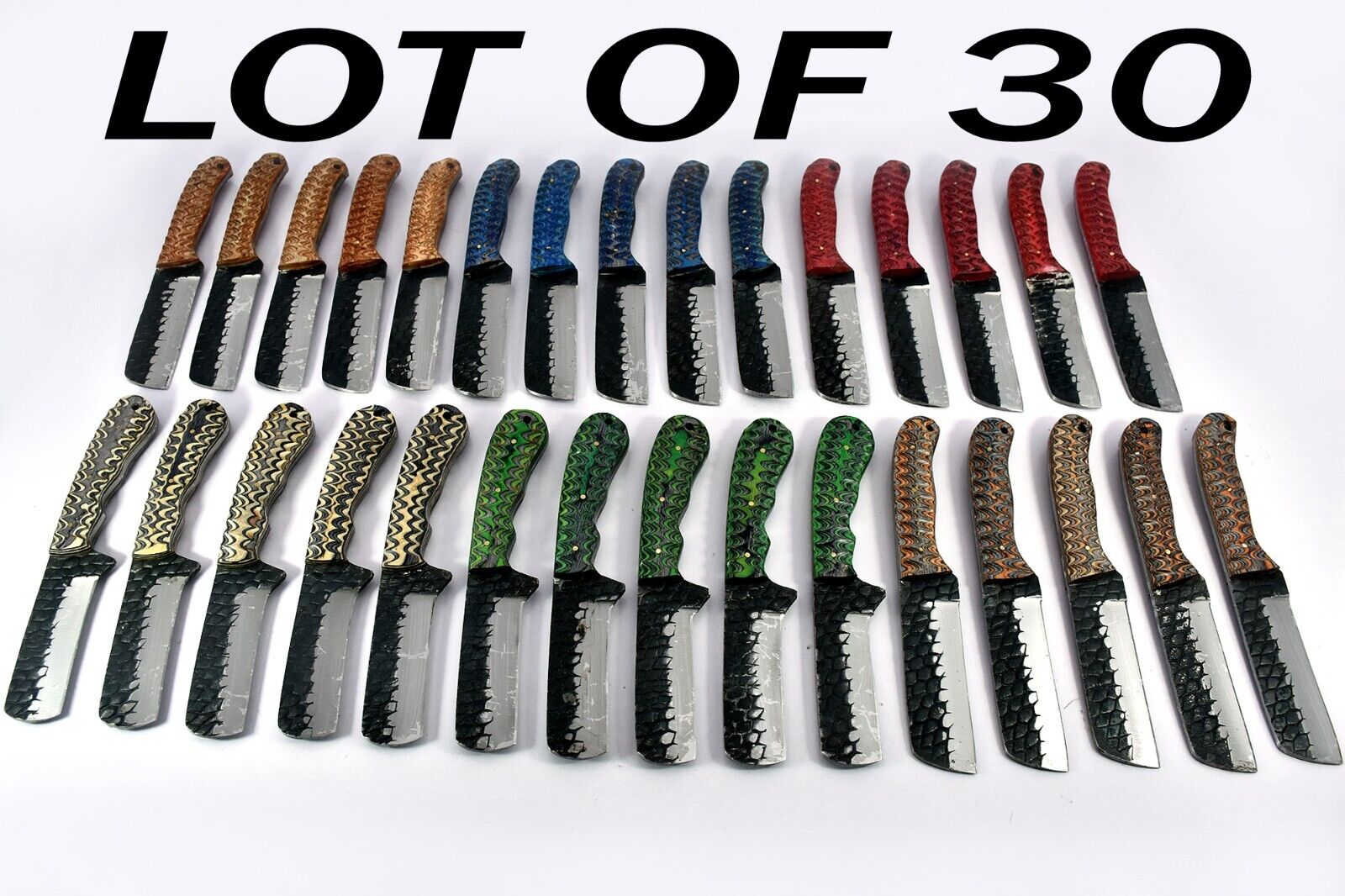 30 pieces Carbon steel Bull cuter knives with leather sheath UM-5045