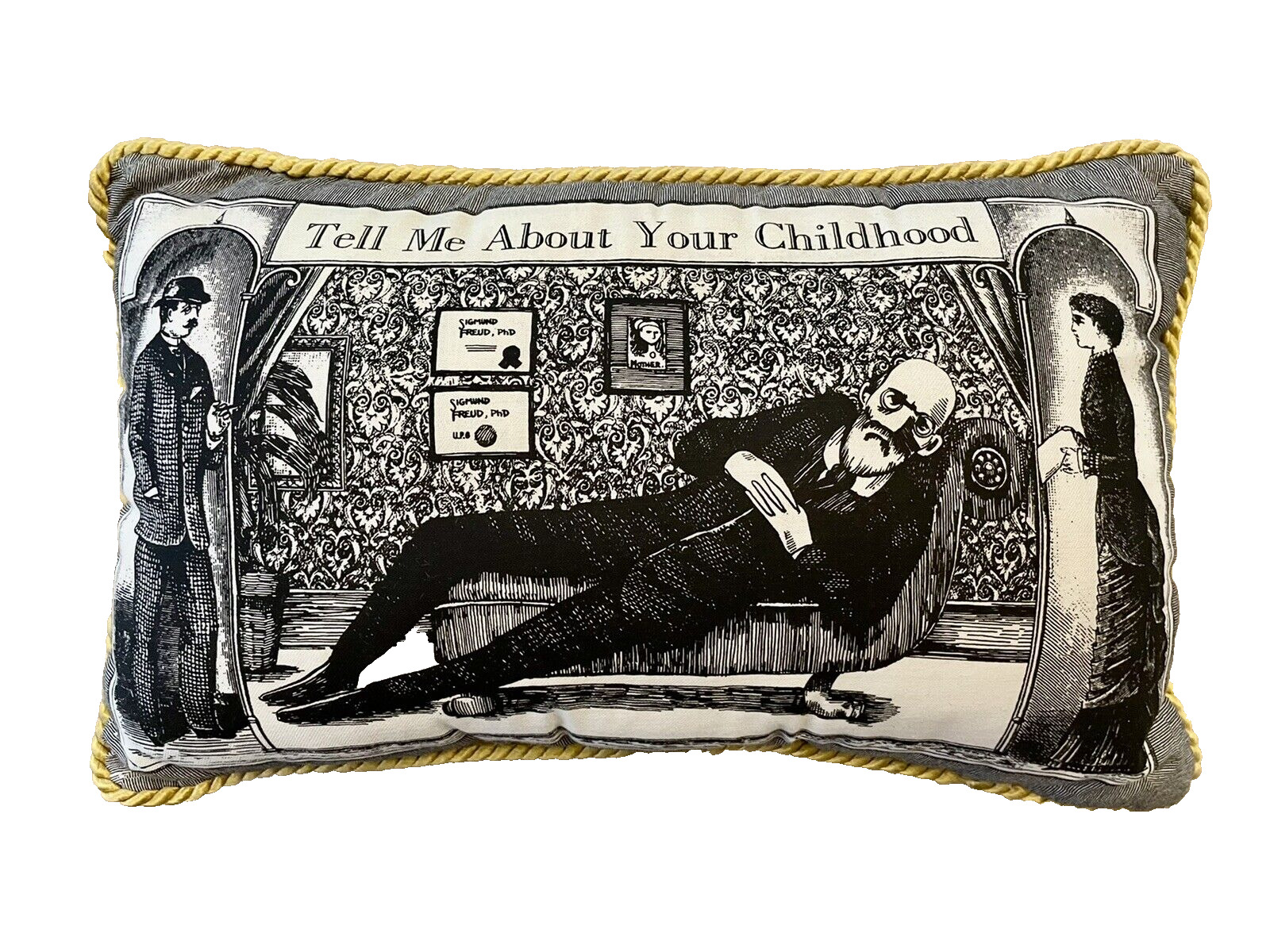 SIGMUND FREUD MUSICAL WIND UP PILLOW PLAYS MEMORIES (THE WAY WE WERE) 9” X 15”