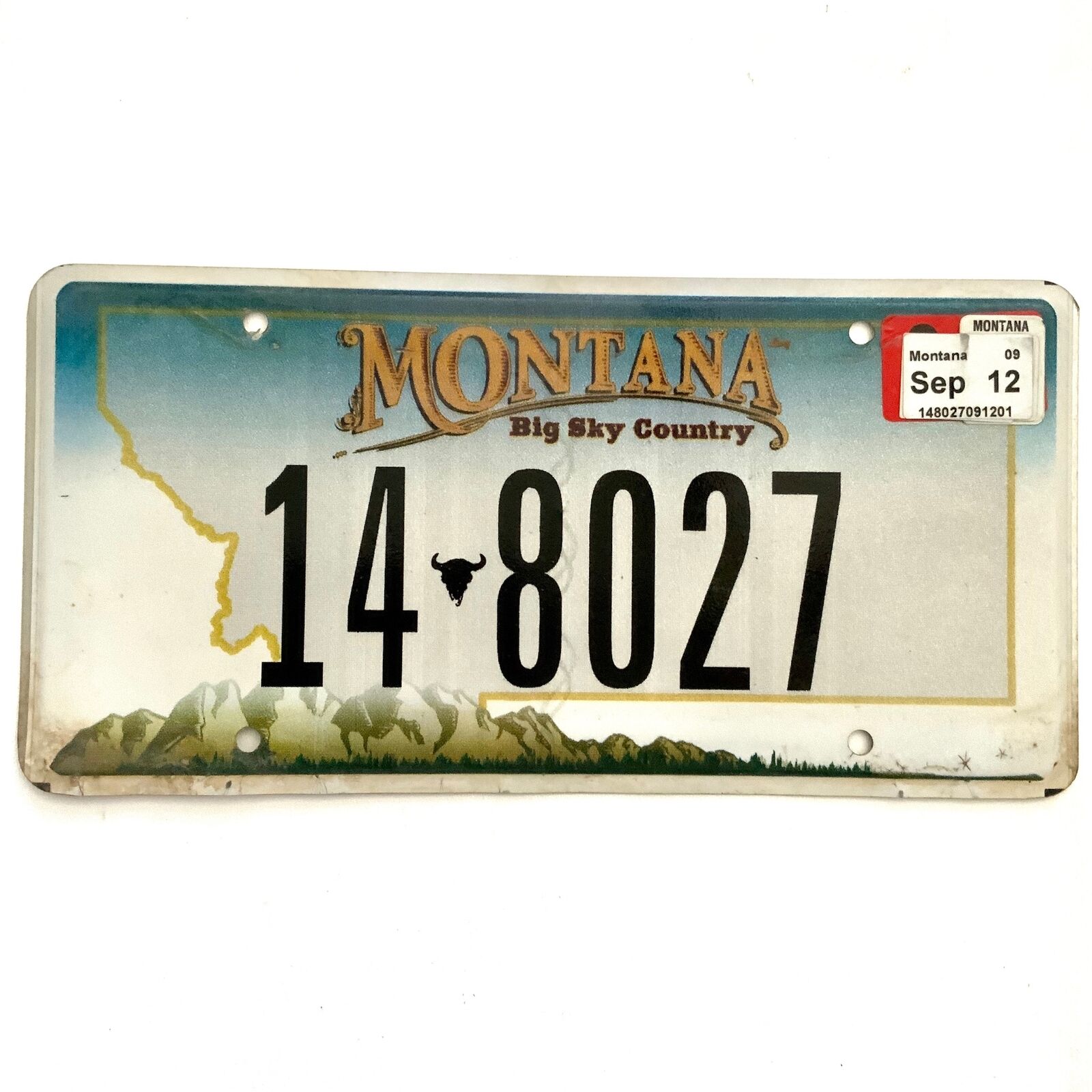 2001 United States Montana Custer County Passenger License Plate 8027