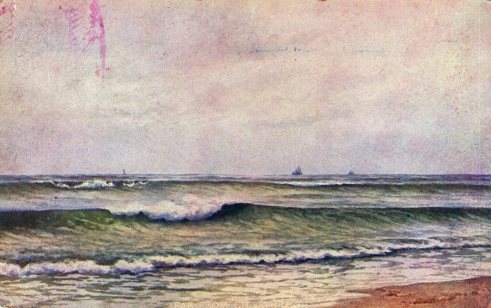 Posted in 1908 Art Postcard. At the Ocean Beach