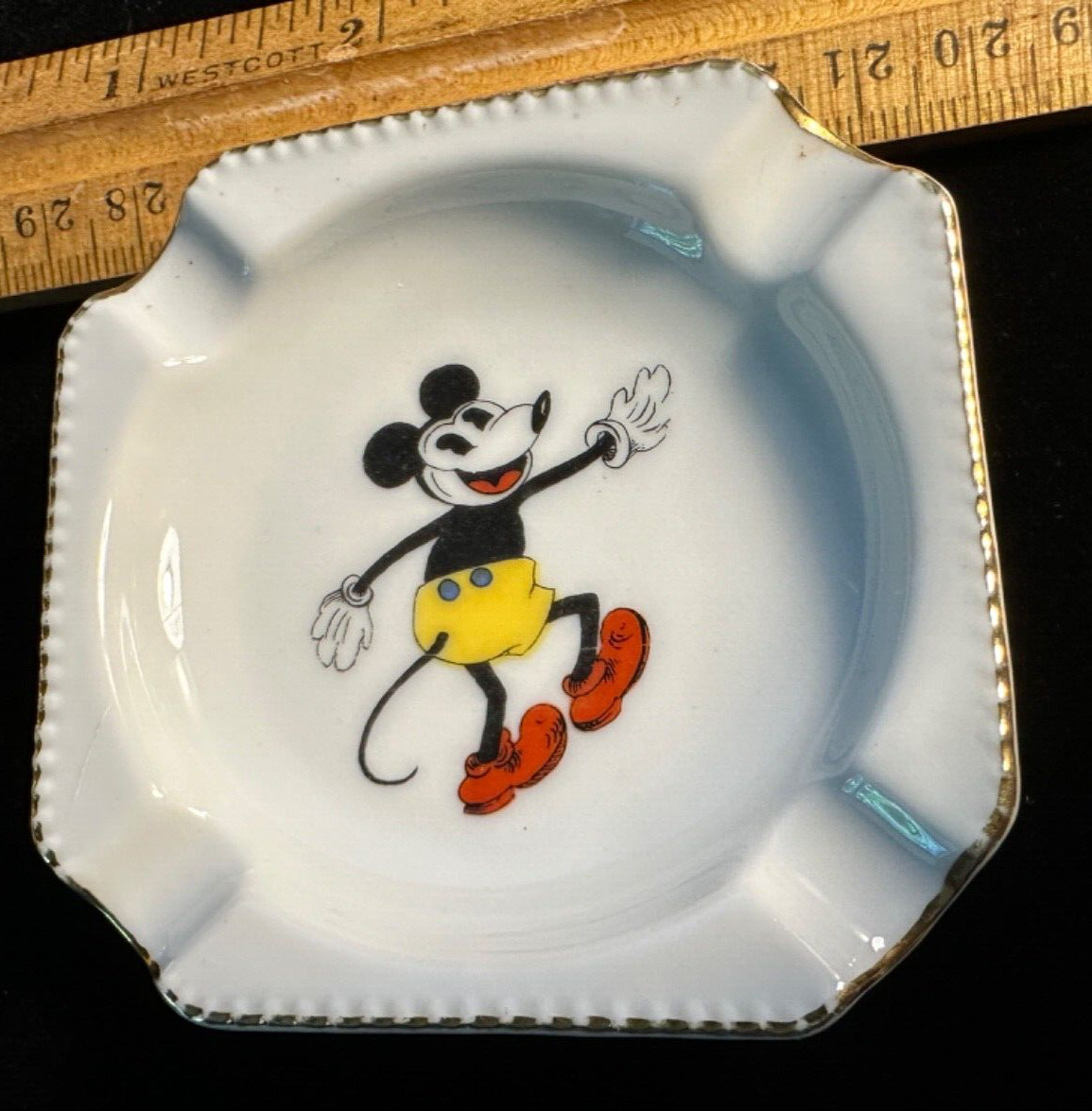 Mickey Walt E Disney Made in Bavaria Ashtray 1930s Excellent 