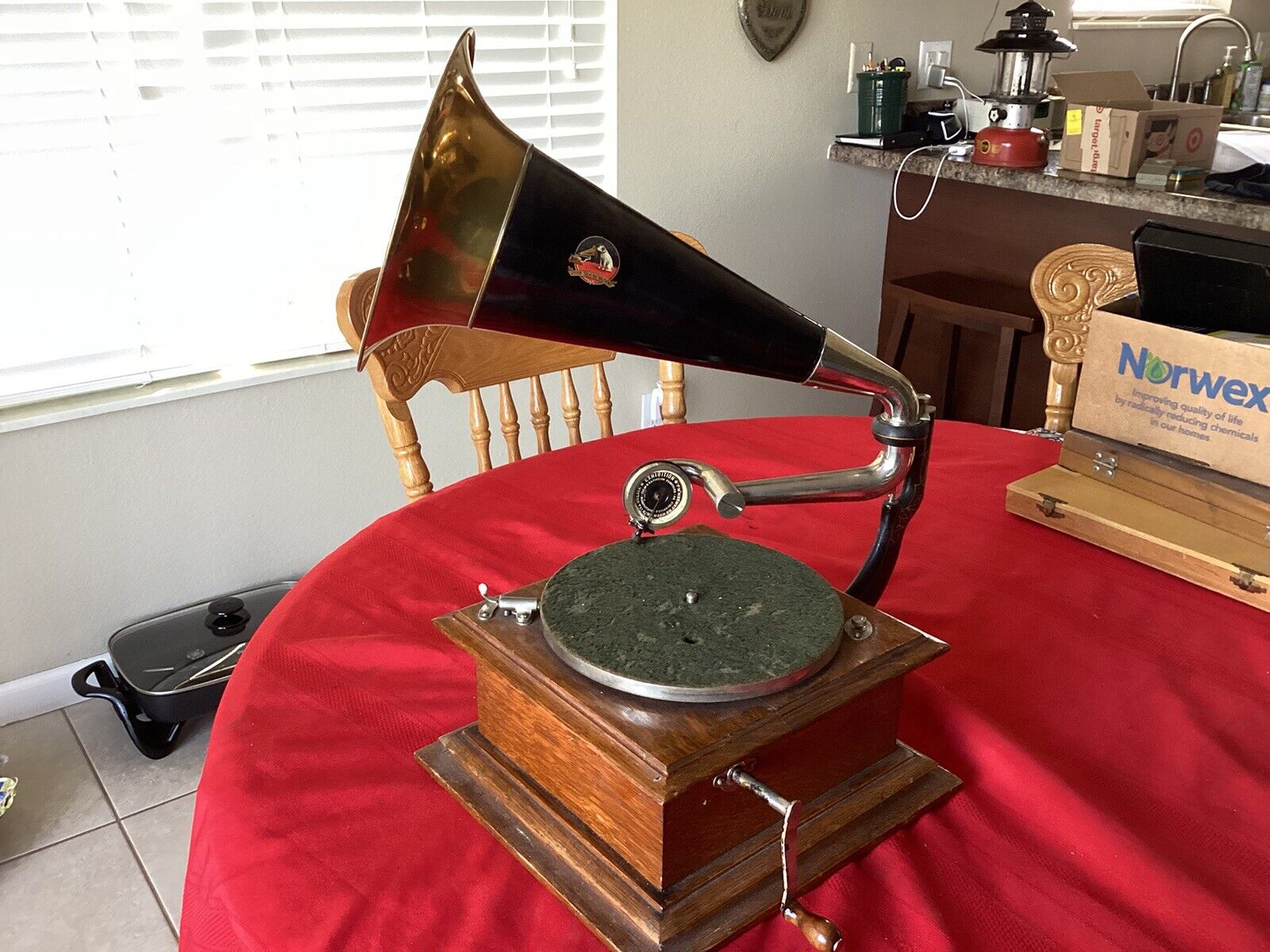 Antique Victor  Talking Machine Vic I phonograph W/Horn Working