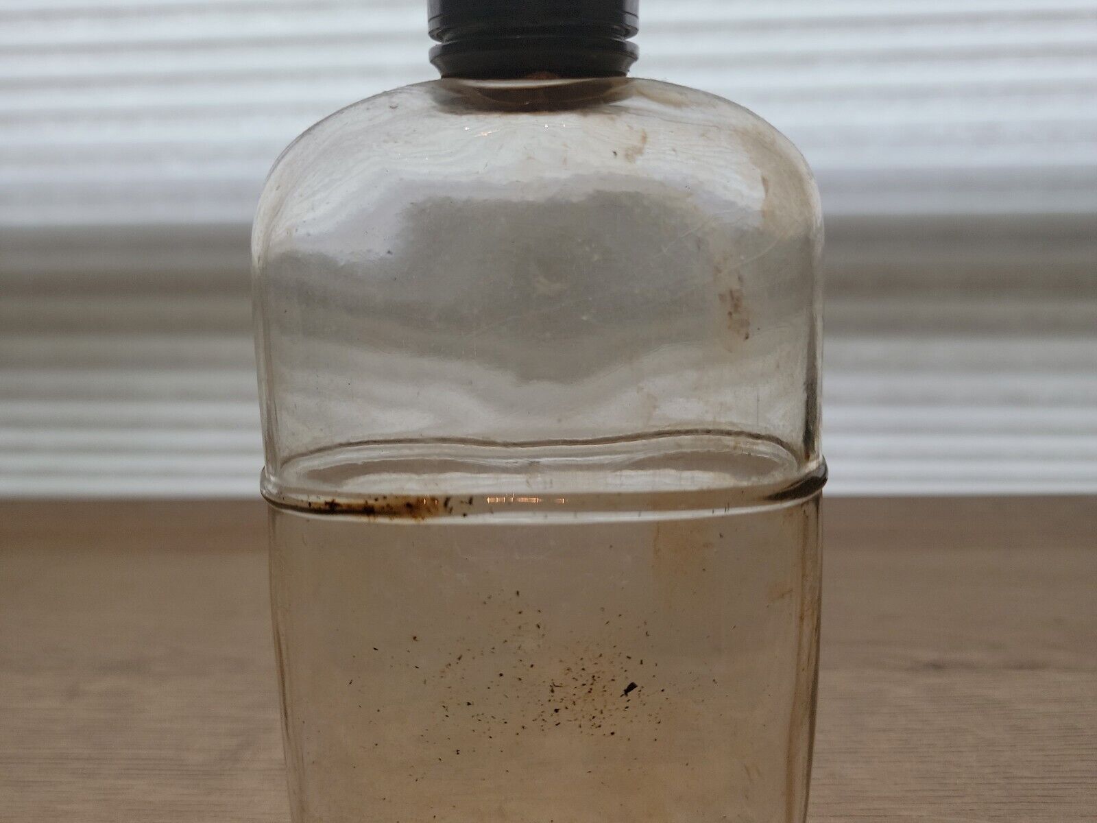 Antique 150 ml Glass Hip Flask Unmarked Civil War Era?
