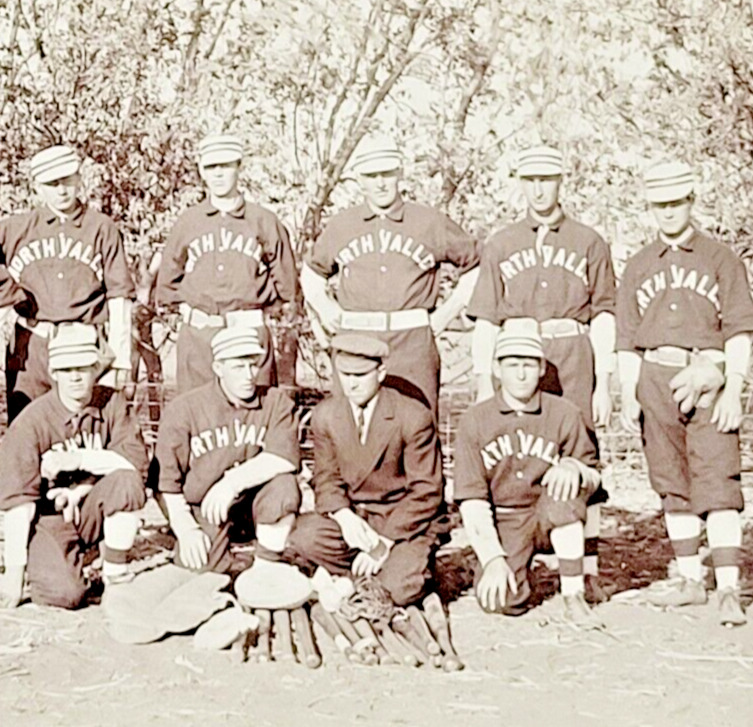 Rare 1910 North Valley Baseball Team Real Photo Postcard RPPC Wisconsin Sports