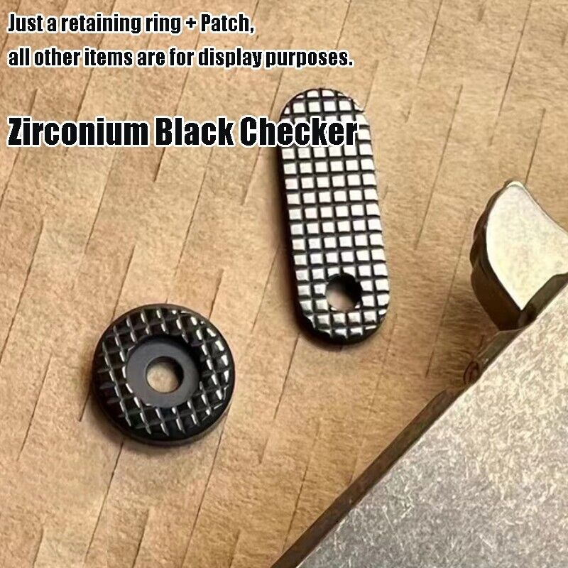 1PC Black Checker Filler Tab+1PC Retaining Ring for Rick Hinderer XM18 3.5”