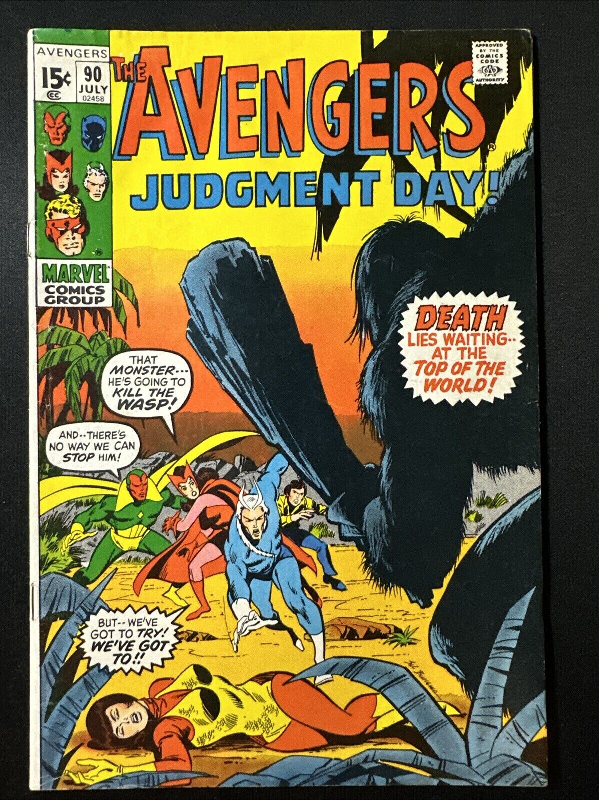 The Avengers #90 1971 Vintage Old Marvel Comics Bronze Age 1st Print Good/VG *A2
