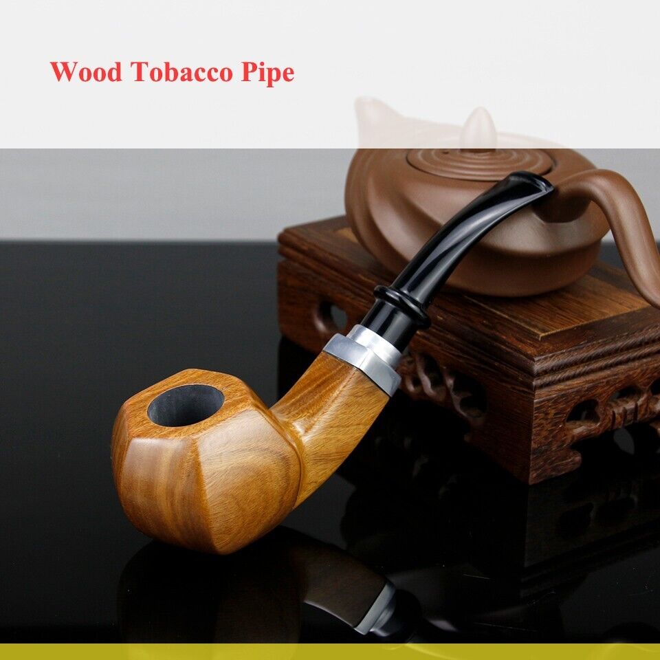 1pcs Classic Wood Pipe 9mm Filter Smoking Tobacco Pipe Smoking Pipe Smoke Pipe