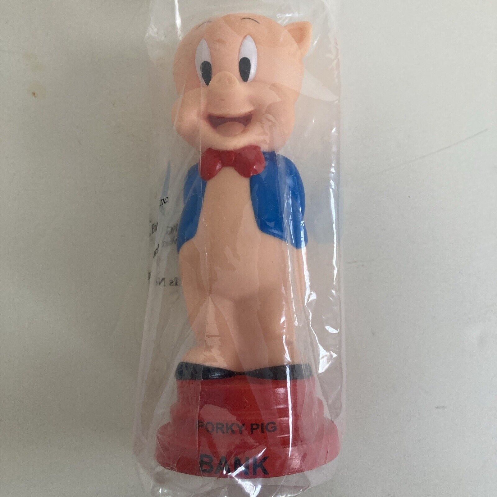Vintage Looney Tunes Porky Pig Bank Piggy Coin Plastic Warner Bros. Collectible
