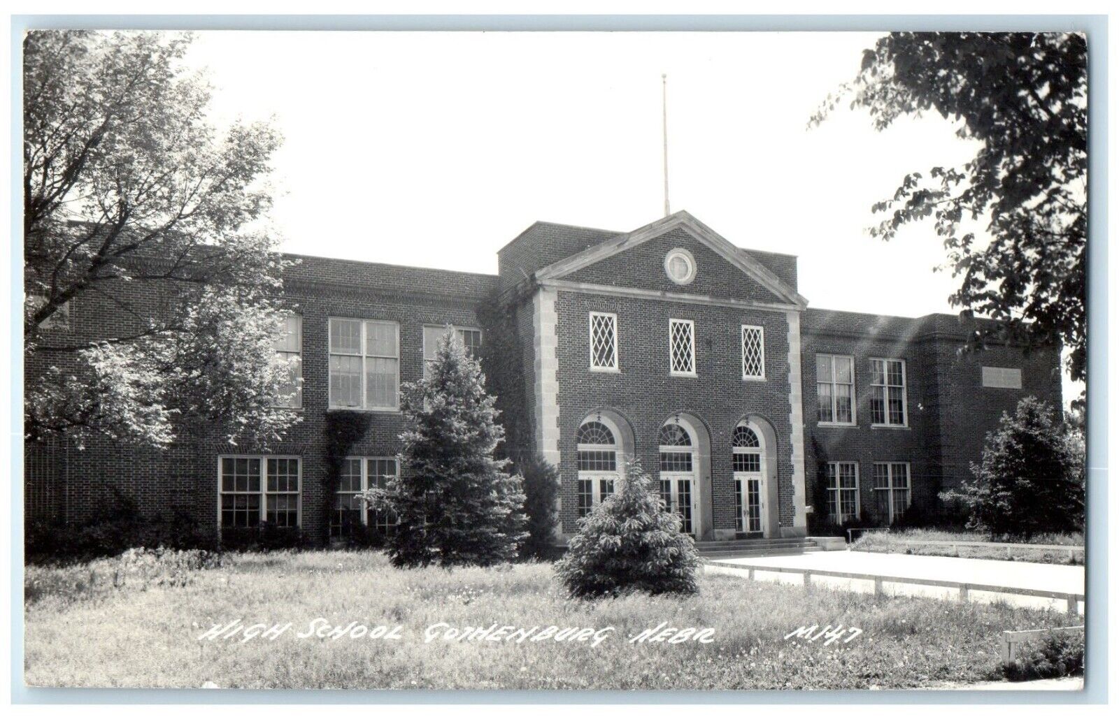 c1940\'s High School Building Gothenburg Nebraska NE RPPC Photo Vintage Postcard