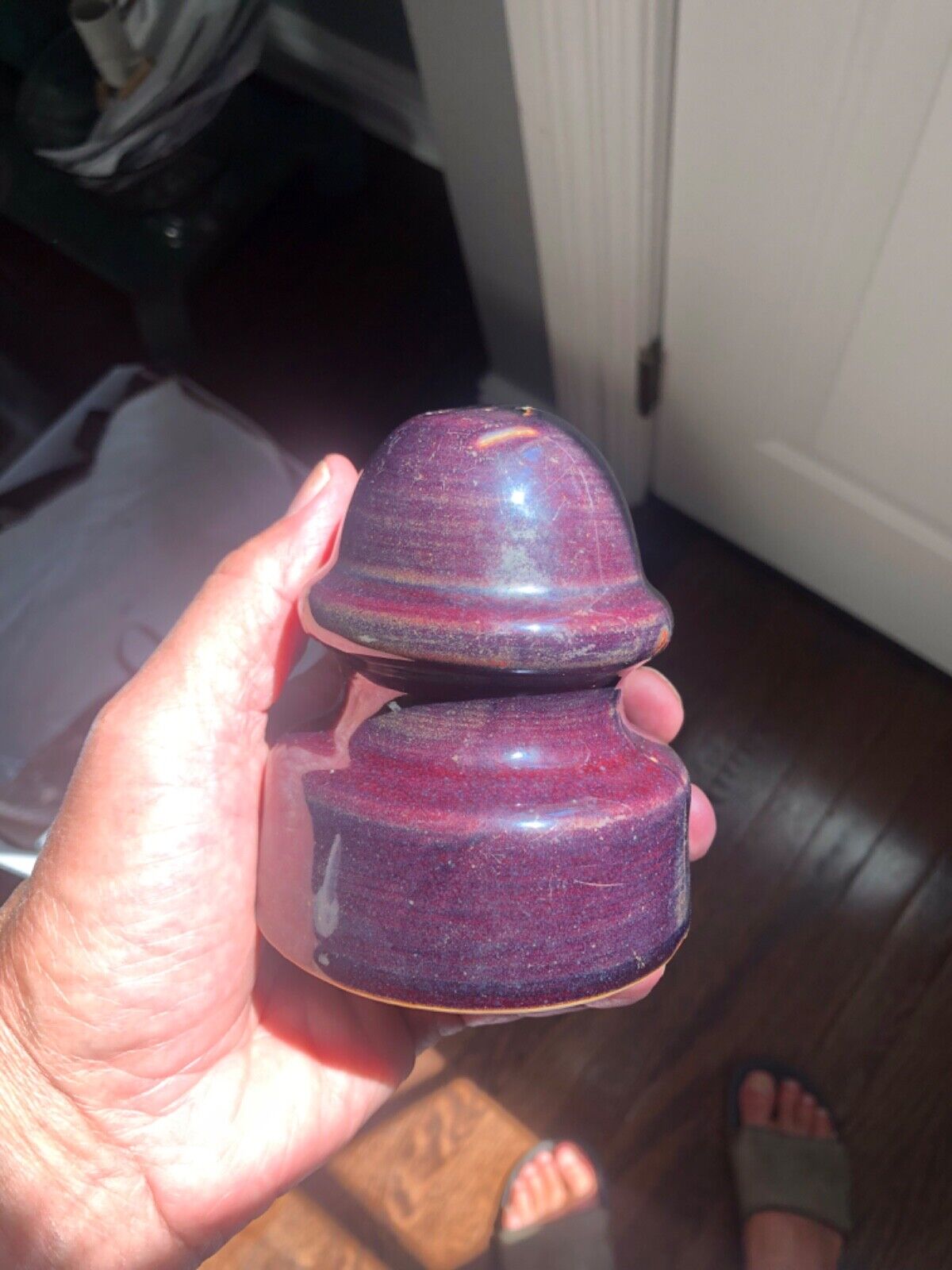 plum colored ceramic insulator