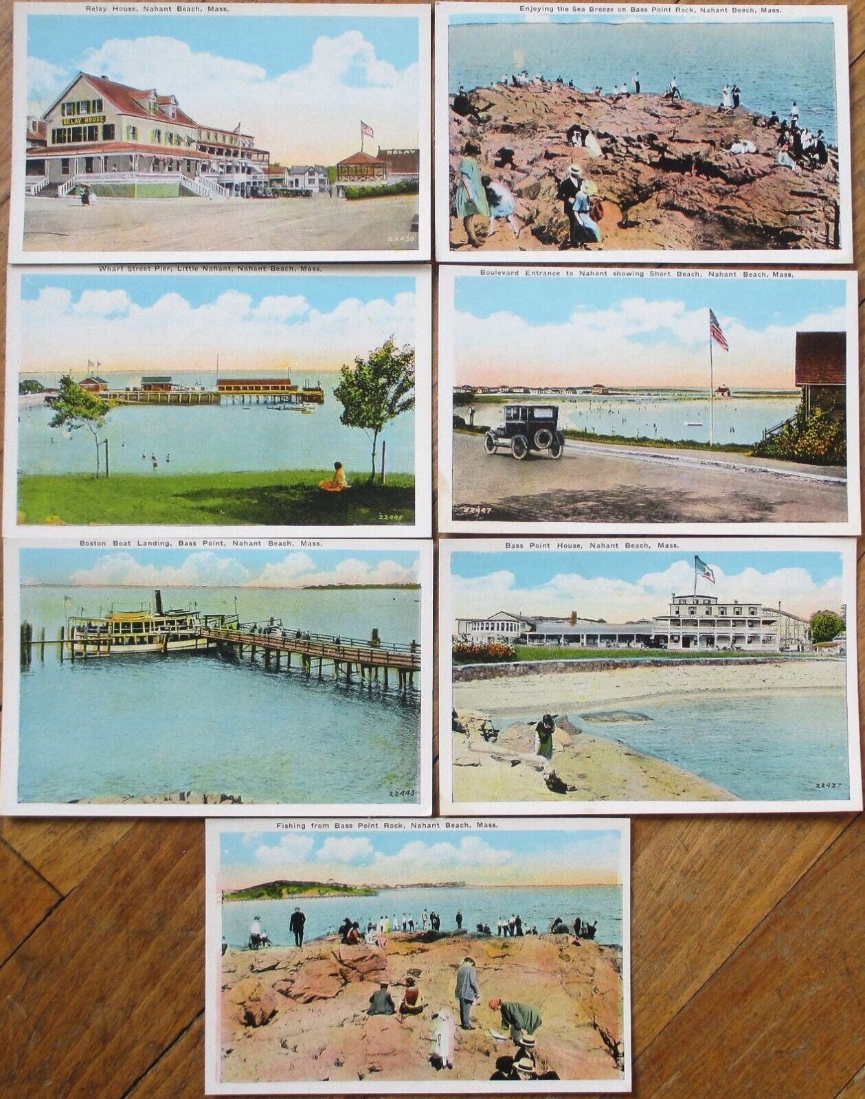 Nahant Beach, MA 1920 Collection Seven Different Postcards, Massachusetts Mass