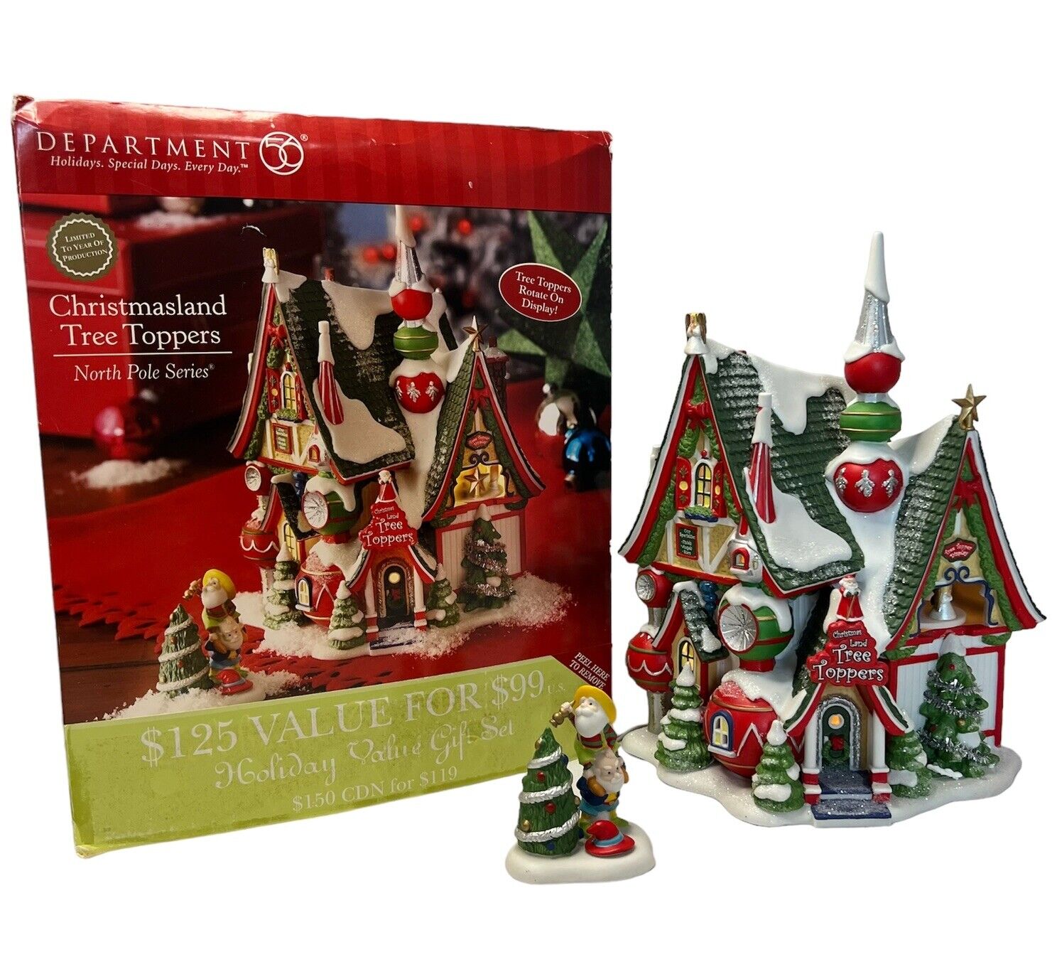 Department Dept. 56 North Pole Series Christmasland Tree Toppers Rotating House