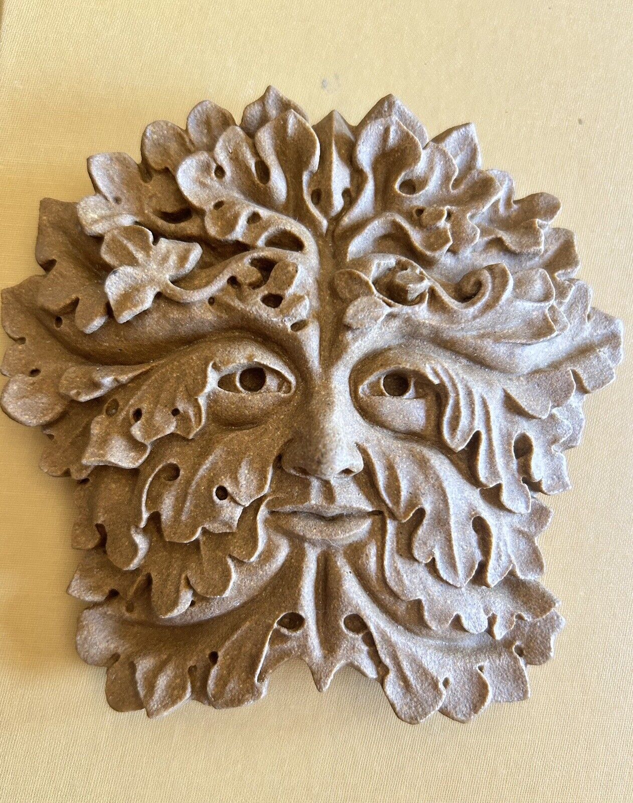 DAVID LAWRENCE FROM THE GREENWOOD A Mans Face with Leaves. #4 Art Wall Hanging