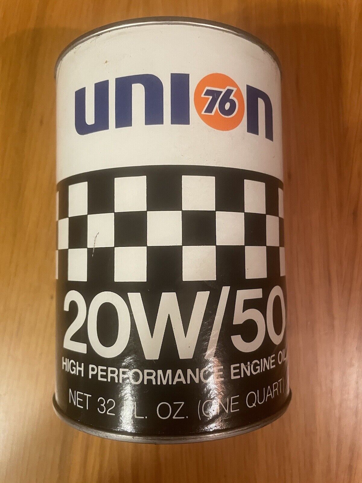 Vintage Union 76 Quart Oil Can - Full 20w/50 Oil and NASCAR Logo