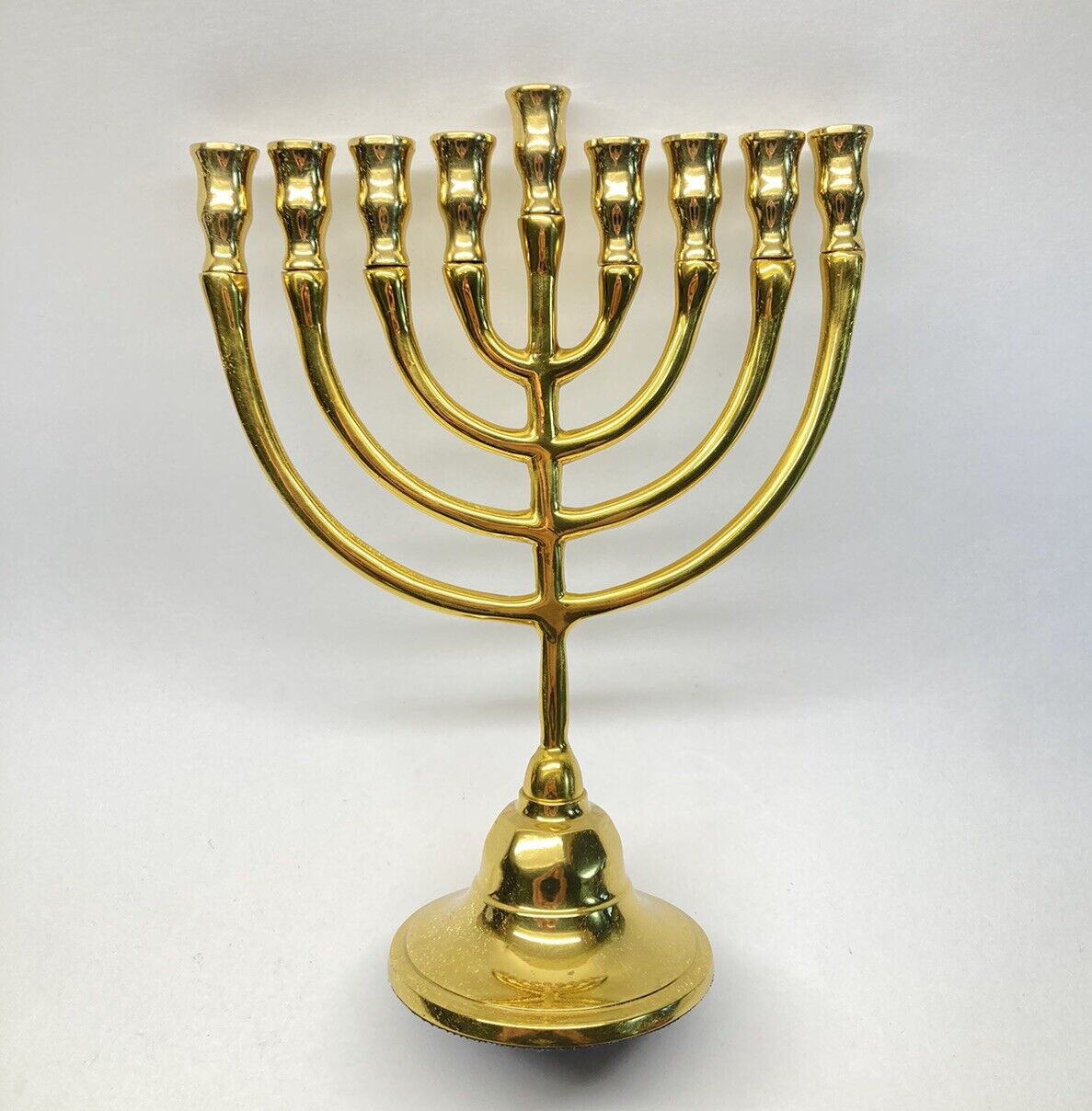 9 Branch Brass Menorah Made in Israel 8.5\