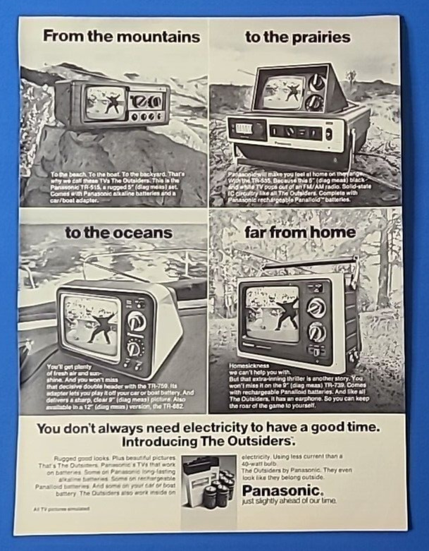 1976 Panasonic Introducing The Outsiders Vtg 1970\'s Magazine Print Advertisement