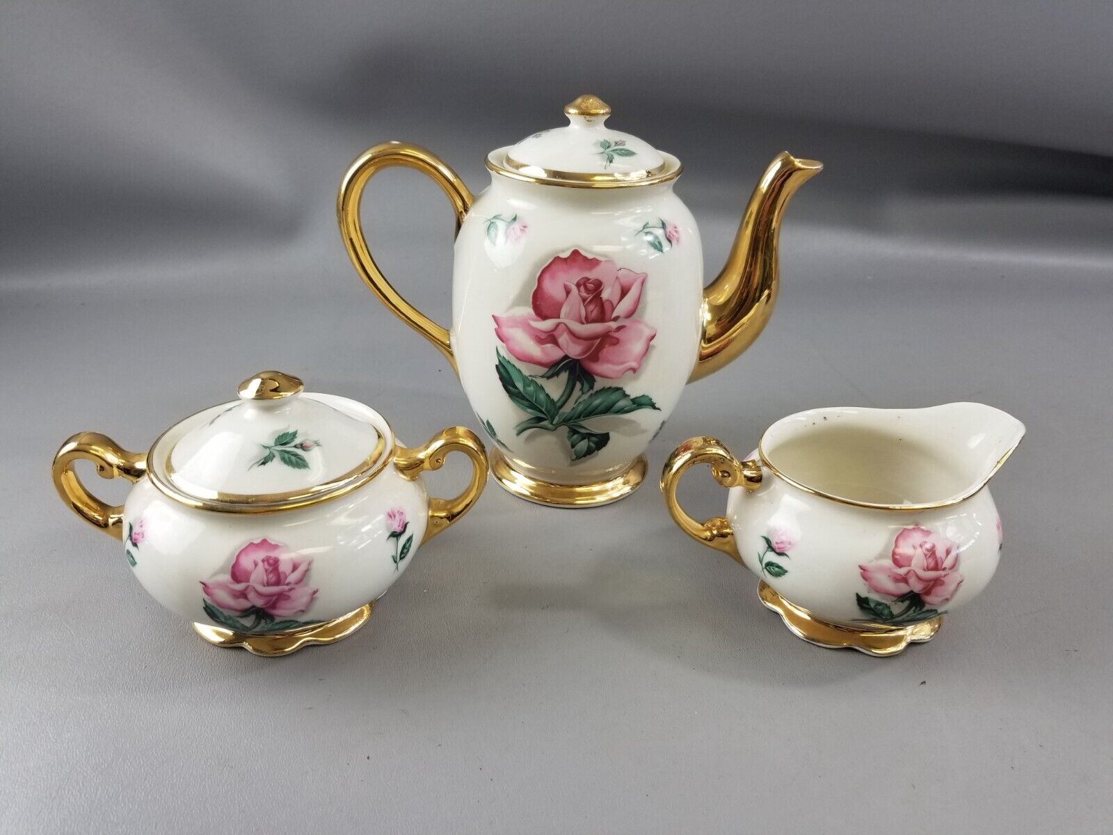 Vintage Kingwood China Co. Tea Set 3 Piece Roses