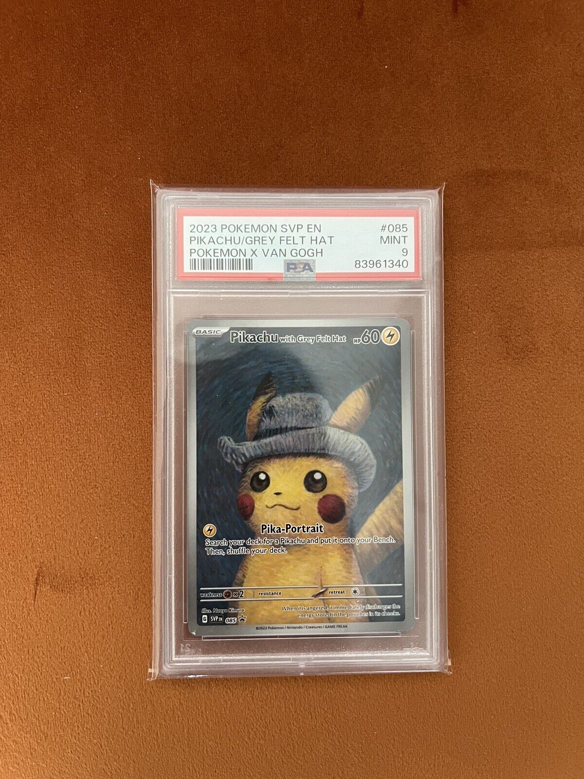 Pokemon Pikachu with Grey Felt Hat Van Gogh PSA 9
