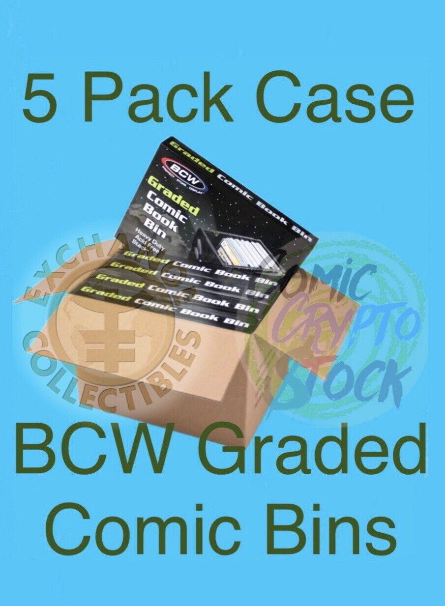 5 X BCW Graded Certified Comic Book Storage Plastic Bin Stackable Box