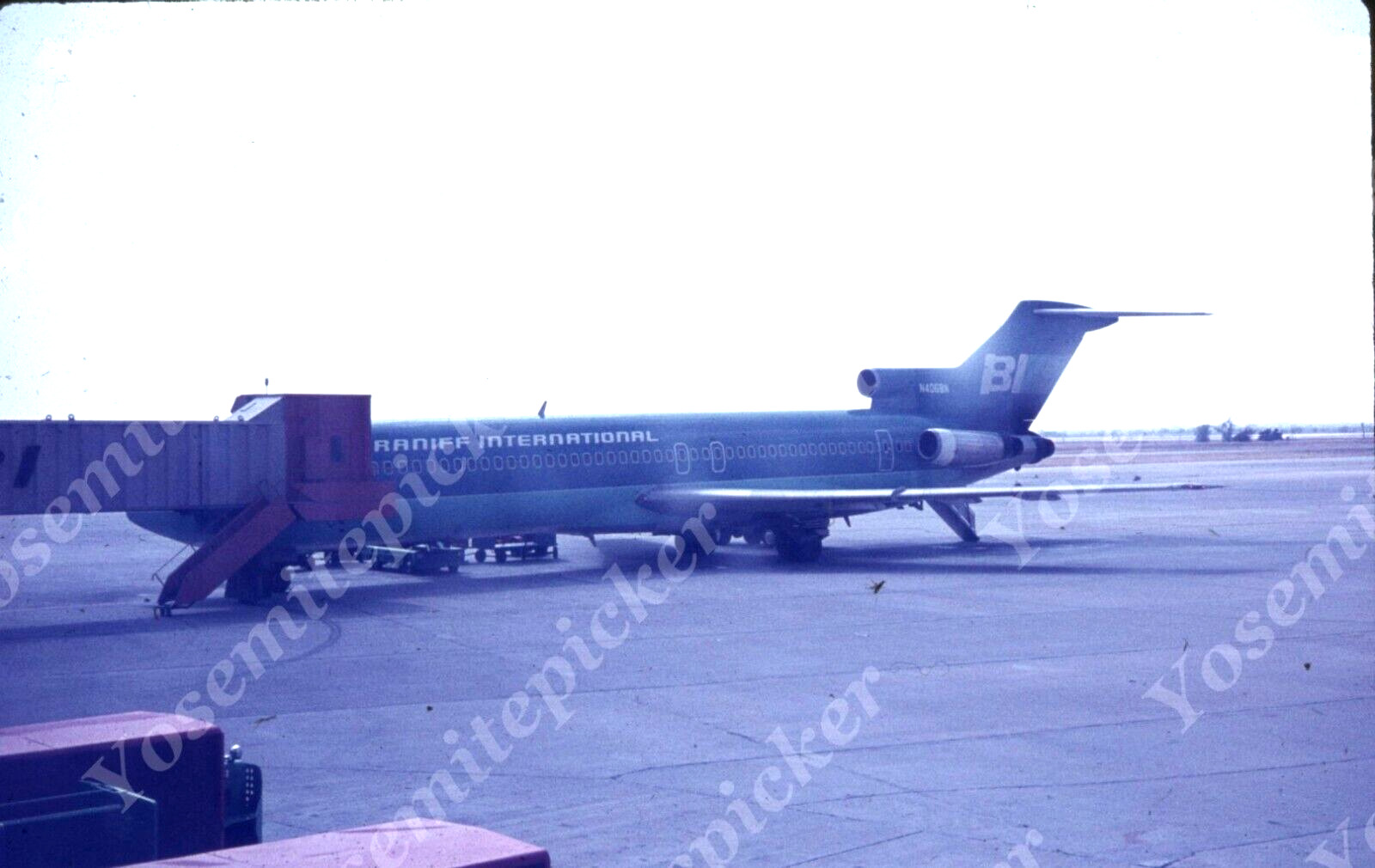 sl49  Original Slide  1972 Braniff International Airlines Airplane 301a