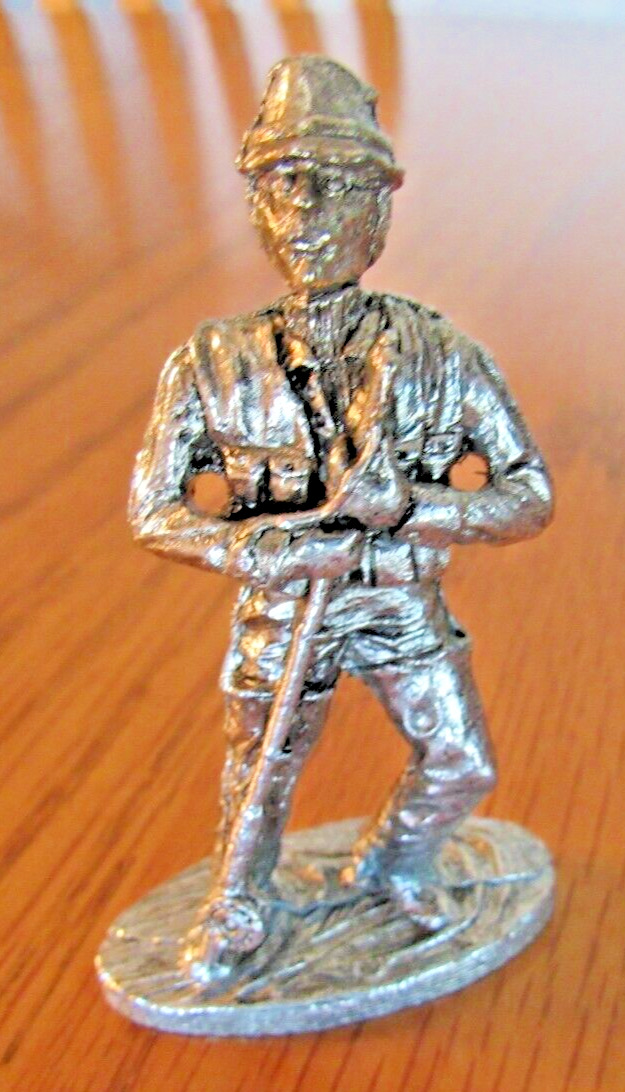 Art Metal Man Standing with Fishing Pole Height 2 1/4