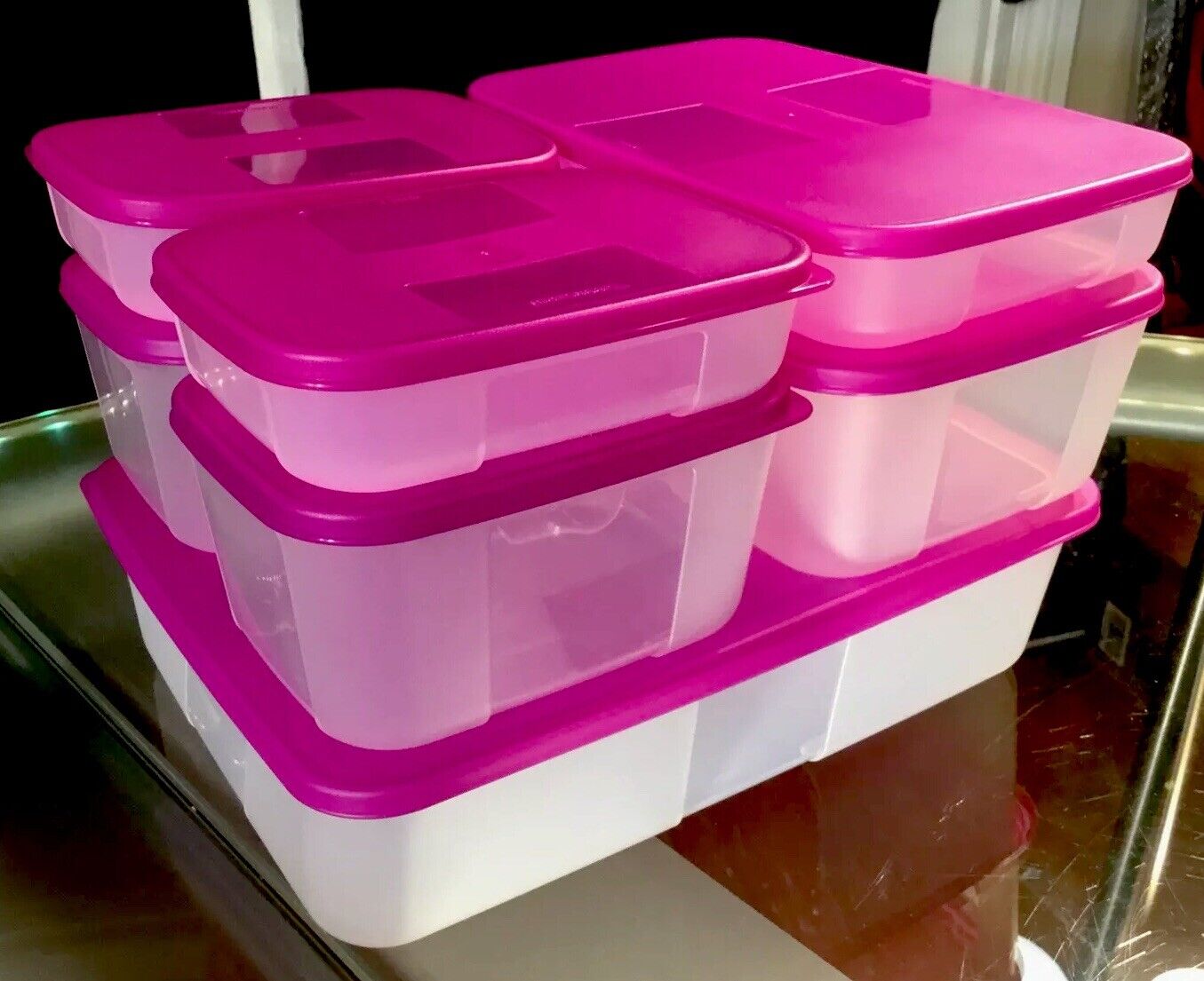 NEW VINTAGE 14 pc TUPPERWARE Freezer Mates *Starter Set* 7 Containers & 7 Seals