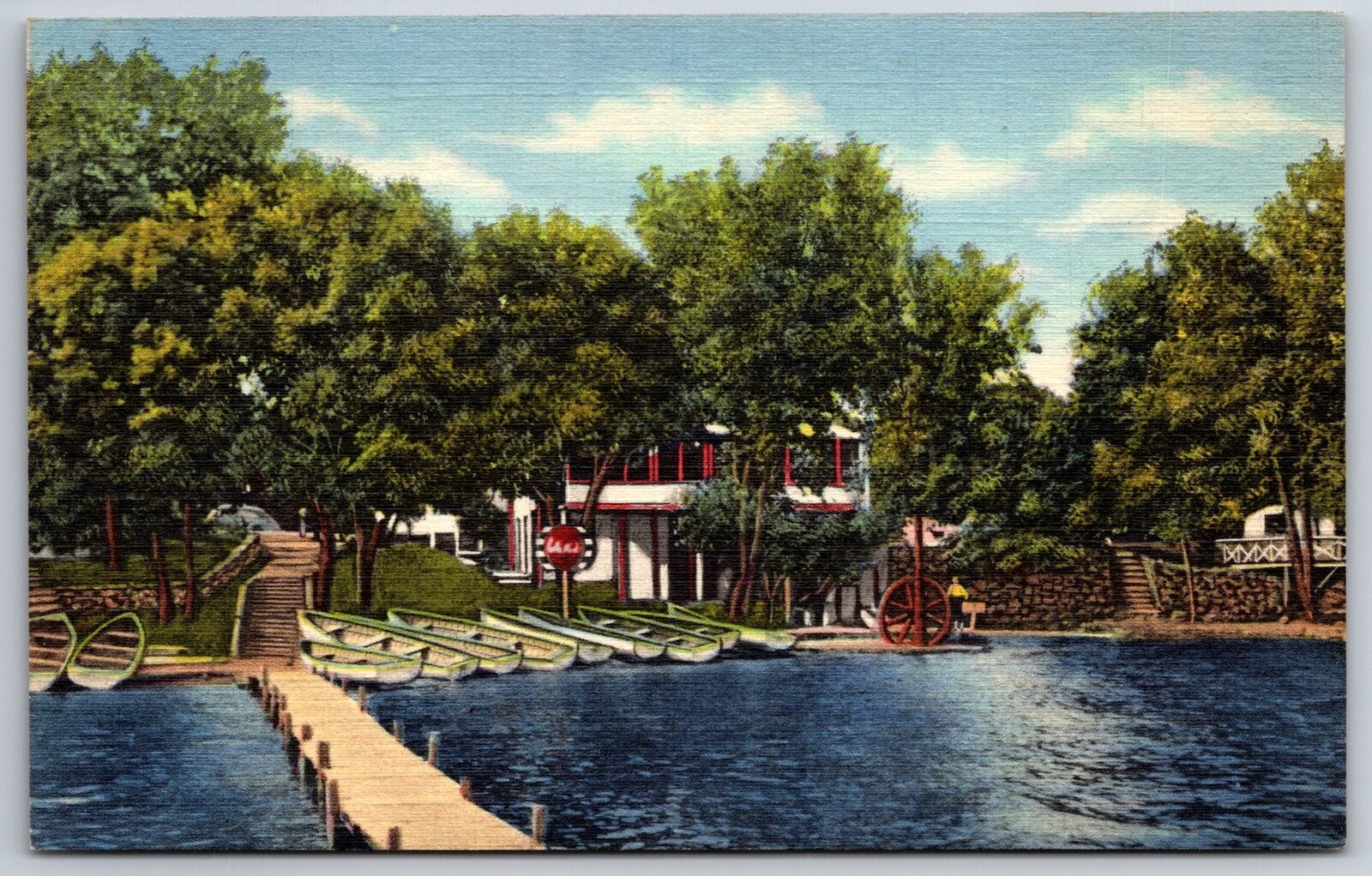 Willmar Minnesota~Green Lake~Ye Old Mill~1947 Linen Postcard