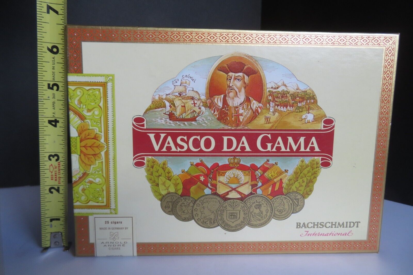 1990s VINTAGE VASCO DA GAMA® - BACHSCHMIDT® - Sumatra Coronas Cigar Box - No-922