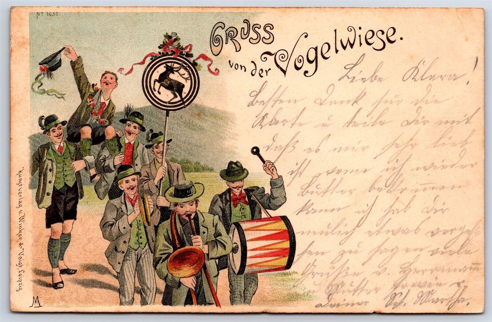 Postcard Germany Gruss von der Vogelwiese Band 1901 AP15