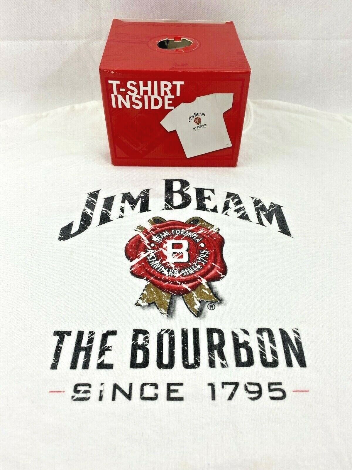 Jim Beam T-Shirt Mens XL X-LARGE Bourbon Whiskey Promotional Gildan Heavy Cotton