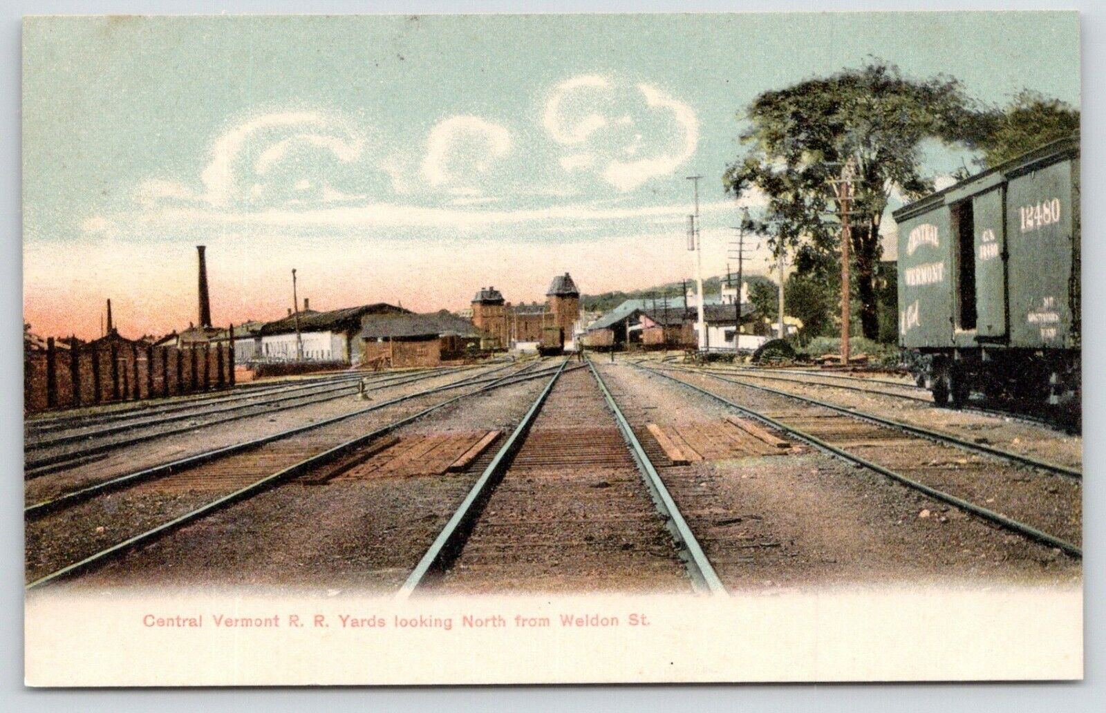 St Albans~Central Vermont Railroad Yards~Lower? Weldon~Bldgs~Mansard Roofs~c1906