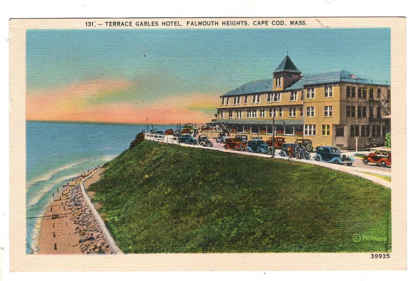  Postcard MA Cape Cod Falmouth Heights Terrace Gables Hotel Massachusetts