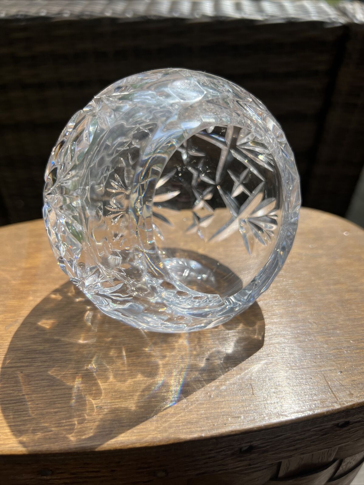 Vintage Antique Crystal Glass Orb Ashtray
