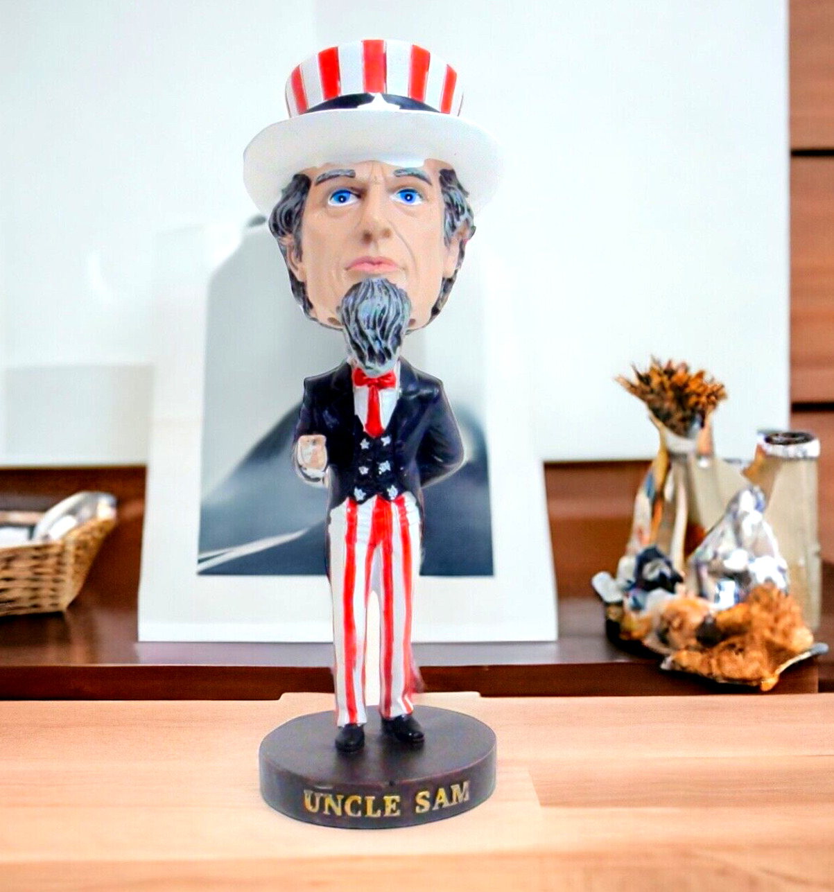 Royal Bobbles Uncle Sam Bobblehead  Polynesin Limited Edition  Multicolor Used.