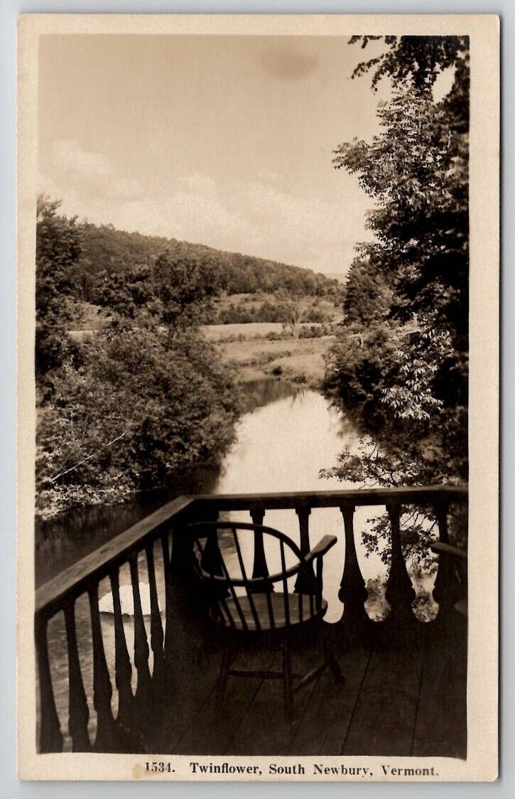 RPPC Twinflower South Newbury VT Vermont Water View From Deck Postcard A47