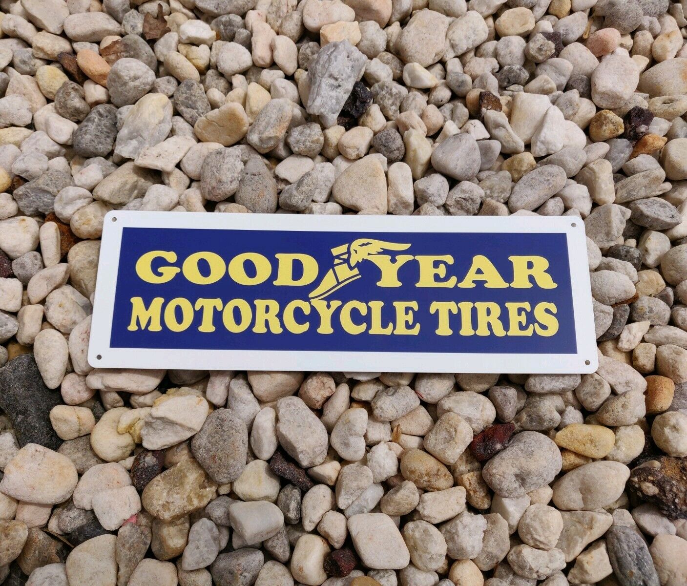 GOODYEAR Motorcycle Tires Service Gas Station Shop Metal Sign 5x12\