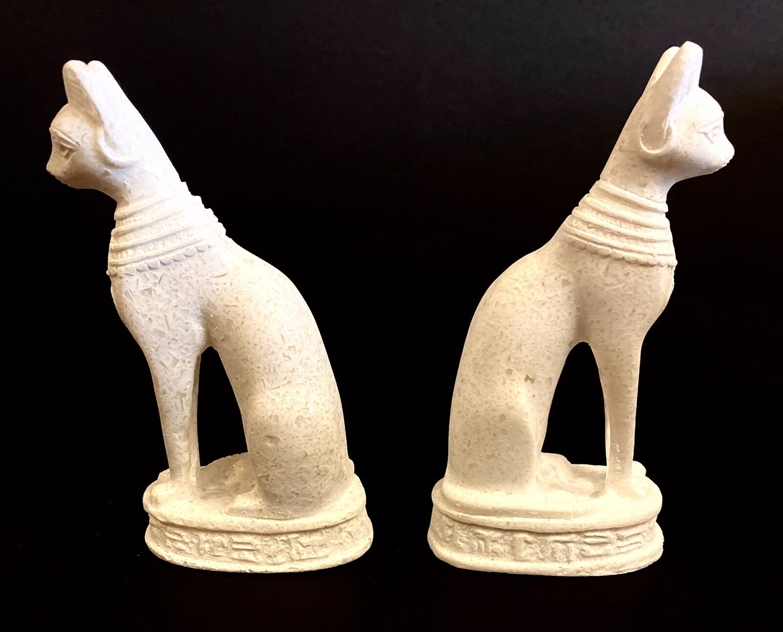 Group Of Two Majestic Ancient Egyptian Goddess Bastet Bast Cat Statues  SALE